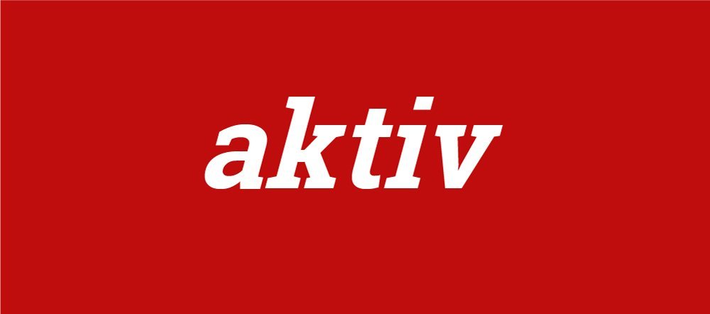 Das weiße Schriftlogo der Wirtschaftszeitung aktiv auf rotem Grund.