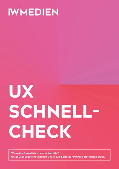 Cover einem Broschüre mit dem Titel: UX Schnell-Check.