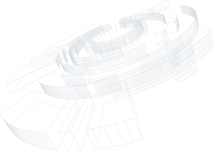 Stilisiertes Getriebe-Teil in CAD-Optik.
