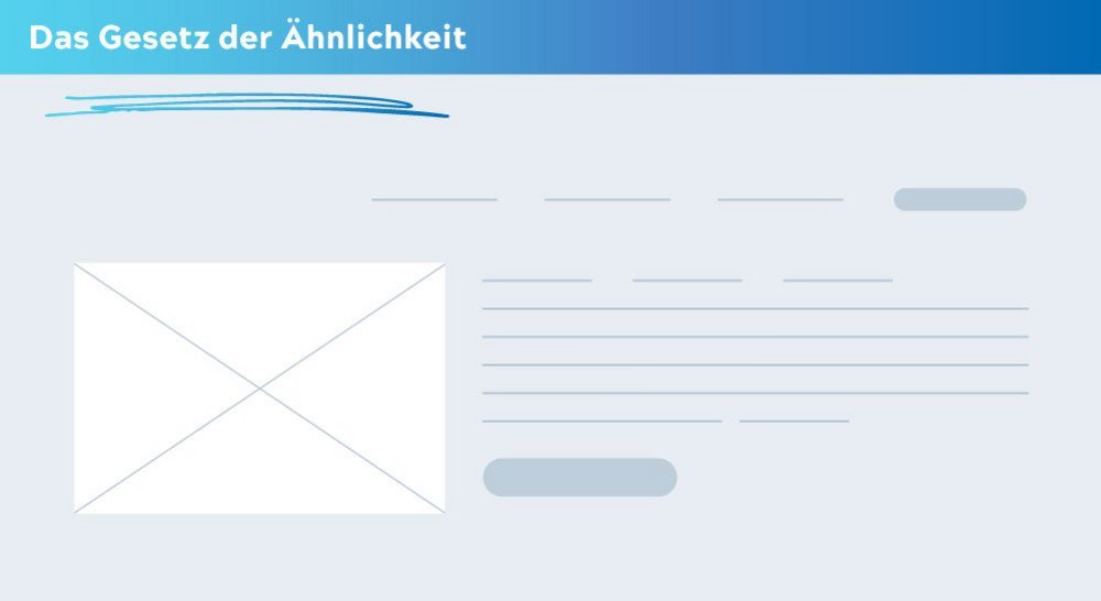Die Visualisierung des Gesetzes der Ähnlichkeit zeigt, das ähnliche Funktionen auch ähnlich aussehen sollten, in diesem Fall dargestellt anhand der Buttons.