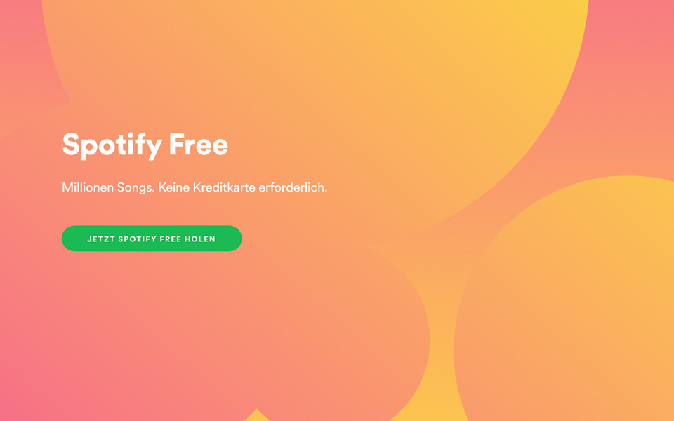 Verläufe sind immer noch ein beliebter Designtrend, zum Beispiel hier bei Spotify.