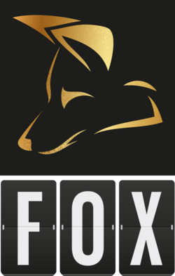 Logo des FOX-Awards in Gold mit stilisiertem Fuchskopf.