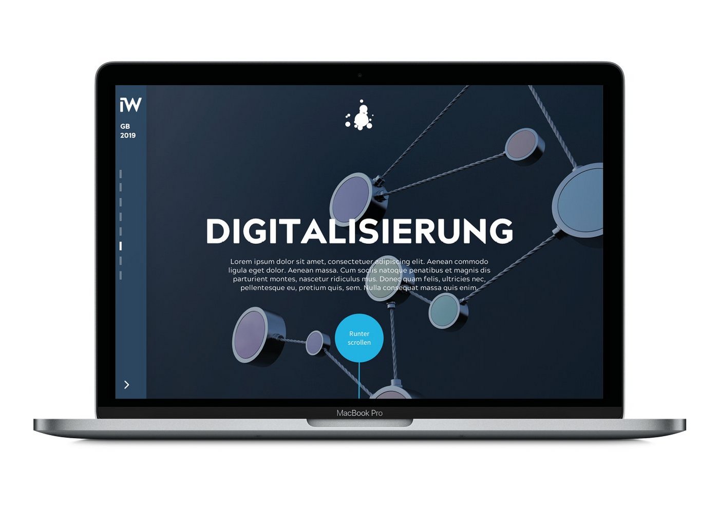 Desktopansicht des IW-Geschäftsberichts von 2019.