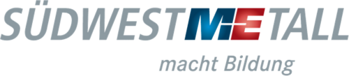 Logo des Arbeitgeberverbands Südwestmetall mit dem Schriftzug ,Südwestmetall macht Bildung´ und den farblich hervorgehobenen Initialen ME.