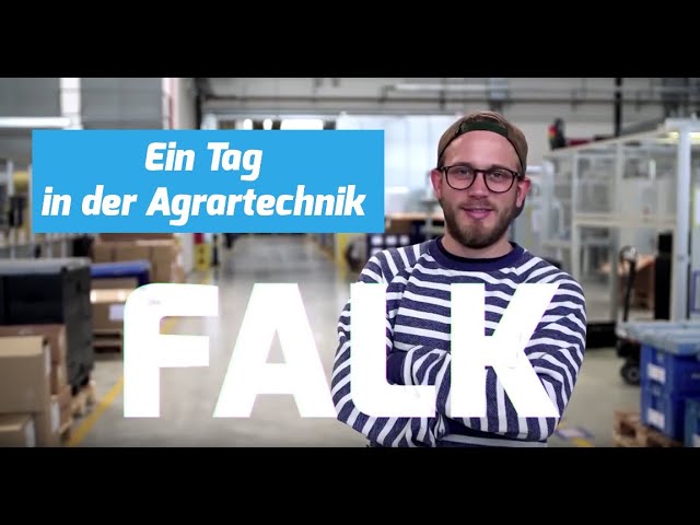 Video mit dem Berufsorientierungsexperten Falk, das einen Tag in einem Unternehmen der Agratechnik zeigt.